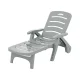 Gardeon Grey Sun Lounger with Wheels - Weather-Resistant, Adjustable Recliner Chair, Portable Outdoor Furniture