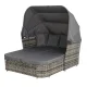 Gardeon Extra-Large Modular Outdoor Day Bed - UV-Resistant Wicker, Steel Frame, Water-Resistant Fabric, Grey, 156x160cm