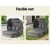 Gardeon Extra-Large Modular Outdoor Day Bed - UV-Resistant Wicker, Steel Frame, Water-Resistant Fabric, Grey, 156x160cm