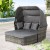 Gardeon Extra-Large Modular Outdoor Day Bed - UV-Resistant Wicker, Steel Frame, Water-Resistant Fabric, Grey, 156x160cm
