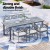 Gardeon 5-Piece Acacia Wood Outdoor Dining Set, Grey – Seats 6, Removable Cushions, Parasol Hole, Easy Assembly