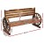 Gardeon 3-Seater Outdoor Garden Bench - Rustic Fir Wood Wagon Wheel Design, UV-Resistant, 300kg Capacity, 142cm