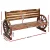 Gardeon 3-Seater Outdoor Garden Bench - Rustic Fir Wood Wagon Wheel Design, UV-Resistant, 300kg Capacity, 142cm