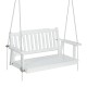 Gardeon Wooden Porch Swing Chair - White Fir Wood 2-Seater with Heavy-Duty Chain, Indoor/Outdoor Use, 300kg Capacity