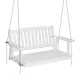 Gardeon Wooden Porch Swing Chair - White Fir Wood 2-Seater with Heavy-Duty Chain, Indoor/Outdoor Use, 300kg Capacity