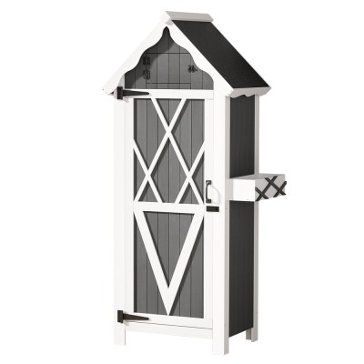 Gardeon Wooden Outdoor Storage Shed - Fir Wood, Weather-Resistant, 3-Tier Shelves, 65x46x179cm, Lockable Garden Cabinet Gardeon Wooden Outdoor Storage Shed - Fir Wood, Weather-Resistant, 3-Tier Shelves, 65x46x179cm, Lockable Garden Cabinet