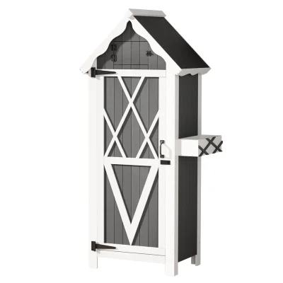 Gardeon Wooden Outdoor Storage Shed - Fir Wood, Weather-Resistant, 3-Tier Shelves, 65x46x179cm, Lockable Garden Cabinet