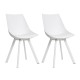 Artiss Dining Chairs Set of 2 White, PU Leather Cushioned, Plastic Seat, Steel Legs, 150kg Capacity, Modern Design