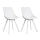 Artiss Dining Chairs Set of 2 White, PU Leather Cushioned, Plastic Seat, Steel Legs, 150kg Capacity, Modern Design
