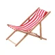 Gardeon Wooden Sun Lounge: Adjustable Portable Beach Chair, Fir Wood Frame, Red Stripes, 120kg Capacity, 1-Year Warranty