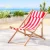 Gardeon Wooden Sun Lounge: Adjustable Portable Beach Chair, Fir Wood Frame, Red Stripes, 120kg Capacity, 1-Year Warranty