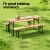 Gardeon 3pc Outdoor Furniture Set - Fir Wood Table & Benches, Rust-Resistant, Foldable, Seats 6, 1-Year Warranty