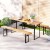 Gardeon 3pc Outdoor Furniture Set - Fir Wood Table & Benches, Rust-Resistant, Foldable, Seats 6, 1-Year Warranty