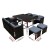 Gardeon 11-Piece Outdoor Dining Set - Black Wicker, Tempered Glass Table, Cushioned Seats, Water-Resistant Covers