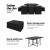 Gardeon 11-Piece Outdoor Dining Set - Black Wicker, Tempered Glass Table, Cushioned Seats, Water-Resistant Covers