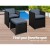 Gardeon 11-Piece Outdoor Dining Set - Black Wicker, Tempered Glass Table, Cushioned Seats, Water-Resistant Covers