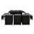 Gardeon 11-Piece Outdoor Dining Set - Black Wicker, Tempered Glass Table, Cushioned Seats, Water-Resistant Covers