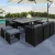 Gardeon 11-Piece Outdoor Dining Set - Black Wicker, Tempered Glass Table, Cushioned Seats, Water-Resistant Covers