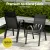 Gardeon 5 Piece Outdoor Dining Set Black – Steel Frame, Tempered Glass Table, Stackable Chairs, Weatherproof, 120cm