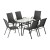 Gardeon 7 Piece Outdoor Dining Set Black—Steel Frame, Mesh Chairs, Tempered Glass Table, Stackable, Weatherproof Gardeon 7 Piece Outdoor Dining Set Black—Steel Frame, Mesh Chairs, Tempered Glass Table, Stackable, Weatherproof