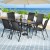 Gardeon 7 Piece Outdoor Dining Set Black—Steel Frame, Mesh Chairs, Tempered Glass Table, Stackable, Weatherproof Gardeon 7 Piece Outdoor Dining Set Black—Steel Frame, Mesh Chairs, Tempered Glass Table, Stackable, Weatherproof