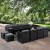 Gardeon Hayman 13-Piece Outdoor Dining Set, Wicker Chairs, Tempered Glass Table, with Cushions & Covers, Black