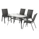 Gardeon 5 Piece Outdoor Dining Set Black—Steel Frame, Tempered Glass Table, Stackable Chairs, Weatherproof, 140x80cm Gardeon 5 Piece Outdoor Dining Set Black—Steel Frame, Tempered Glass Table, Stackable Chairs, Weatherproof, 140x80cm