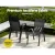 Gardeon 5 Piece Outdoor Dining Set Black—Steel Frame, Tempered Glass Table, Stackable Chairs, Weatherproof, 140x80cm