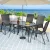 Gardeon 5 Piece Outdoor Dining Set Black—Steel Frame, Tempered Glass Table, Stackable Chairs, Weatherproof, 140x80cm
