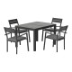 Gardeon 5-Piece Extendable Outdoor Dining Set - Black Aluminium, Seats 4-6, Weather-Resistant Cushions, Easy Assembly