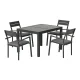 Gardeon 5-Piece Extendable Outdoor Dining Set - Black Aluminium, Seats 4-6, Weather-Resistant Cushions, Easy Assembly
