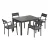 Gardeon 5-Piece Extendable Outdoor Dining Set - Black Aluminium, Seats 4-6, Weather-Resistant Cushions, Easy Assembly