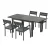 Gardeon 5-Piece Extendable Outdoor Dining Set - Black Aluminium, Seats 4-6, Weather-Resistant Cushions, Easy Assembly