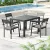 Gardeon 5-Piece Extendable Outdoor Dining Set - Black Aluminium, Seats 4-6, Weather-Resistant Cushions, Easy Assembly