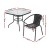 Gardeon 5-Piece Outdoor Dining Set: Steel Frame, Stackable Chairs, Weather-Resistant, 90cm Table, 1-Year Warranty