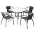 Gardeon 5-Piece Outdoor Dining Set: Steel Frame, Stackable Chairs, Weather-Resistant, 90cm Table, 1-Year Warranty