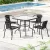 Gardeon 5-Piece Outdoor Dining Set: Steel Frame, Stackable Chairs, Weather-Resistant, 90cm Table, 1-Year Warranty
