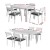 Gardeon Outdoor Dining Set 5-Piece: Extendable Aluminium Table, White, Seats 4-6, Water & UV Resistant, Easy Assembly Gardeon Outdoor Dining Set 5-Piece: Extendable Aluminium Table, White, Seats 4-6, Water & UV Resistant, Easy Assembly