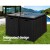 Gardeon Outdoor Dining Set - 5 Piece Black Wicker, Steel Frame, Glass Table, Cushioned Chairs, Water-Resistant Covers