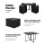 Gardeon Outdoor Dining Set - 5 Piece Black Wicker, Steel Frame, Glass Table, Cushioned Chairs, Water-Resistant Covers