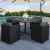 Gardeon Outdoor Dining Set - 5 Piece Black Wicker, Steel Frame, Glass Table, Cushioned Chairs, Water-Resistant Covers