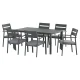 Gardeon 7-Piece Outdoor Dining Set: Black Aluminium Table, 6 Chairs, UV-Resistant Cushions - Perfect for Entertaining