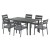 Gardeon 7-Piece Outdoor Dining Set: Black Aluminium Table, 6 Chairs, UV-Resistant Cushions - Perfect for Entertaining