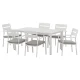 Gardeon 7-Piece White Aluminium Outdoor Dining Set – Seats 6, Weather-Resistant Cushions, Easy Assembly, 1-Year Warranty