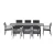 Gardeon 9PCS Outdoor Dining Set - Extendable Aluminium Table & Chairs, Seats 8, Black with Grey Cushions, Patio Ready