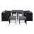 Gardeon 9-Piece Black Wicker Outdoor Dining Set: Steel Frame, Glass Table, Waterproof Cushions for Patio