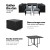 Gardeon 9-Piece Black Wicker Outdoor Dining Set: Steel Frame, Glass Table, Waterproof Cushions for Patio