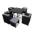 Gardeon 9-Piece Black Wicker Outdoor Dining Set: Steel Frame, Glass Table, Waterproof Cushions for Patio