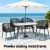 Gardeon 5PC Black Outdoor Dining Set - Steel Frame, Tempered Glass Table, All-Weather Wicker Chairs, Indoor/Outdoor Use