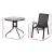 Gardeon Outdoor Dining Set 5-Piece Black Steel Patio Table and Stackable Chairs, Weather-Resistant, 80x80cm
